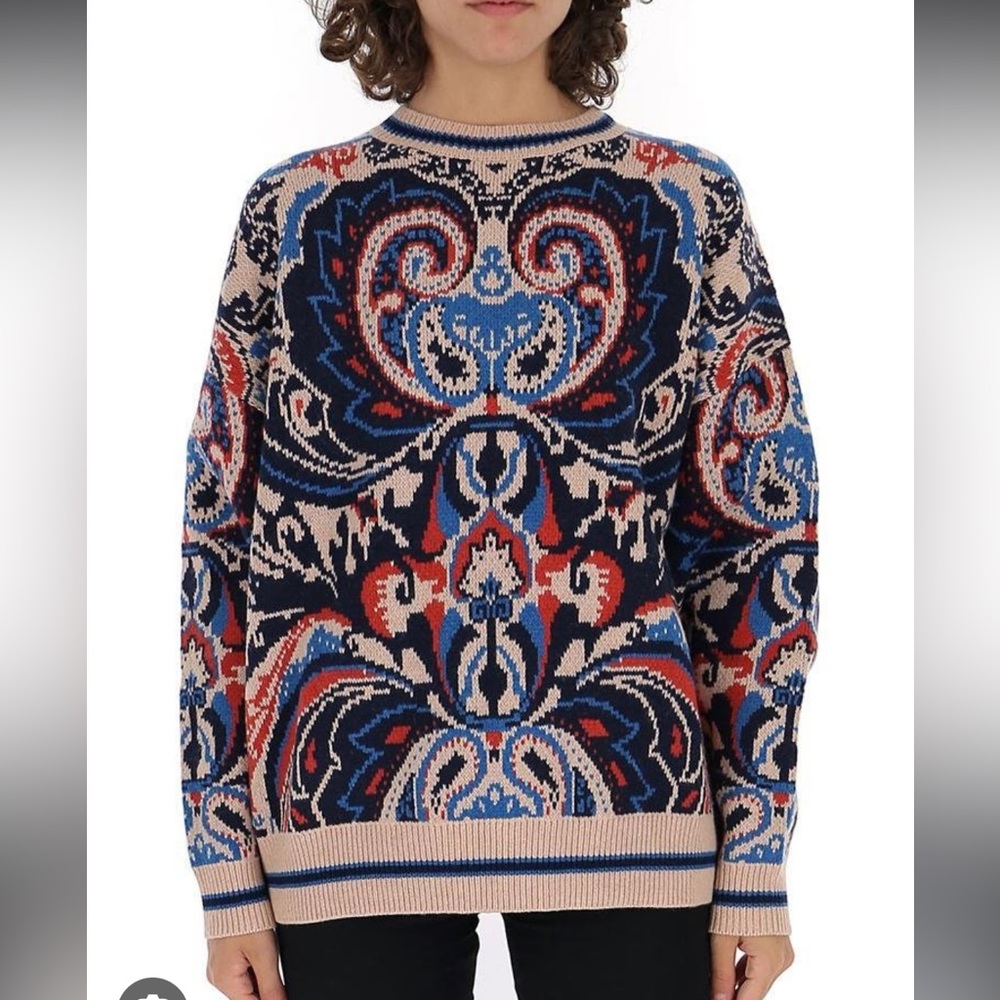 See By Chloé Paisley Motif Sweater. Brown (pink?). Size medium.